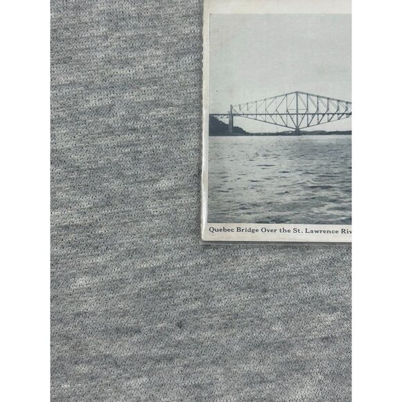 Quebec Bridge Over St. Lawrence River Canada PQ Original Antique Postcard - Picture 5 of 7